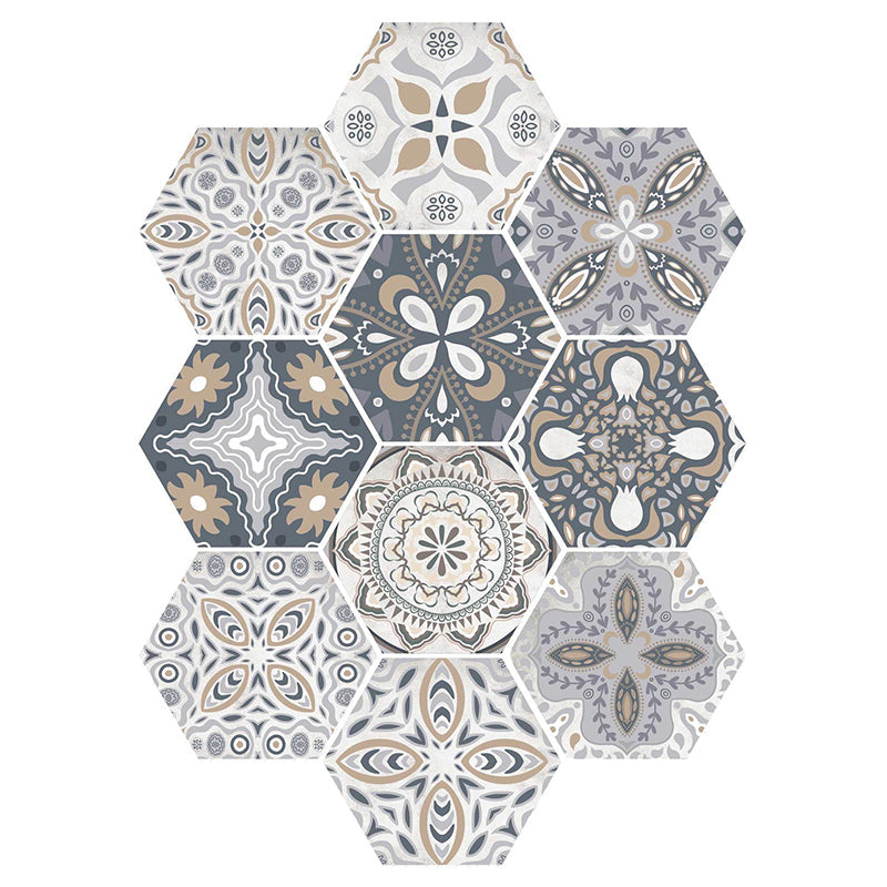 Lisslune | Plastic Mosaic Tile Wallpaper Hexagonal for Stick and Remove Back Wall Tile