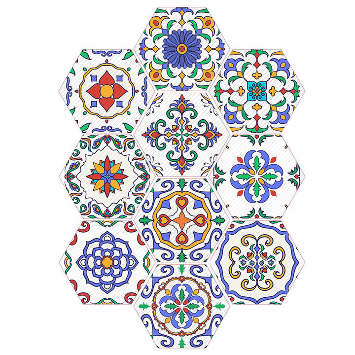 Lisslune | Plastic Mosaic Tile Wallpaper Hexagonal for Stick and Remove Back Wall Tile