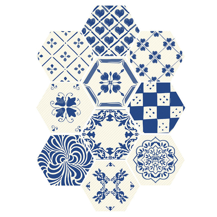 Lisslune | Plastic Mosaic Tile Wallpaper Hexagonal for Stick and Remove Back Wall Tile
