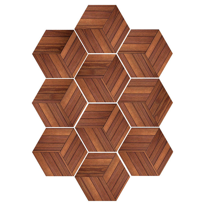 Lisslune | Plastic Mosaic Tile Wallpaper Hexagonal for Stick and Remove Back Wall Tile