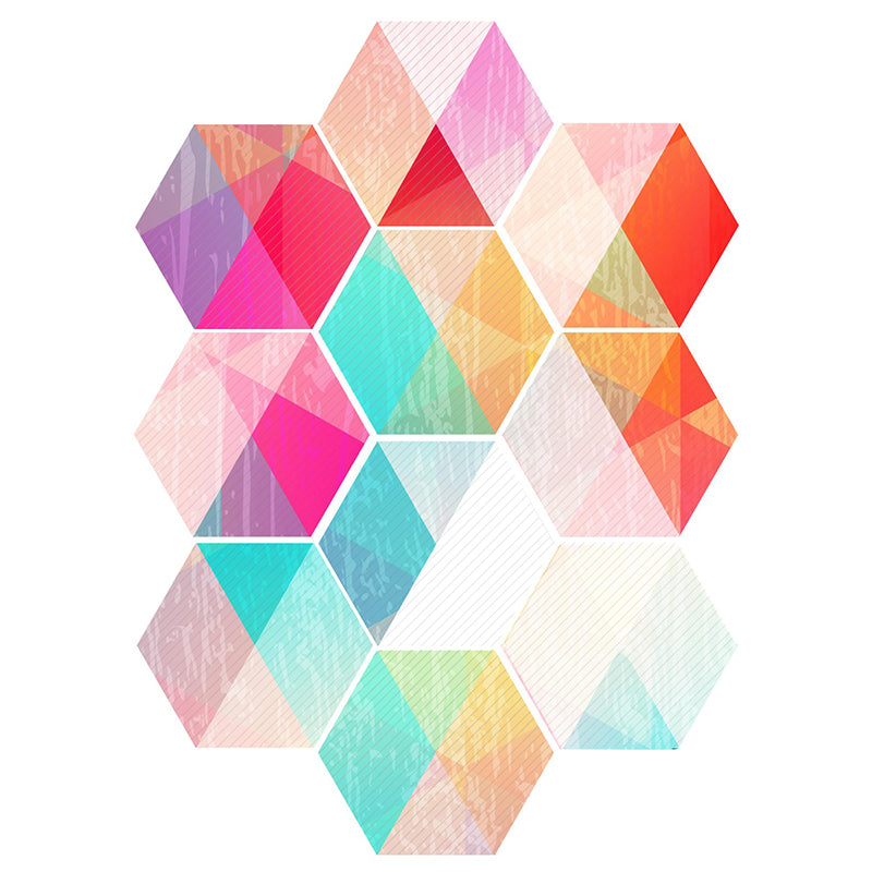 Lisslune | Plastic Mosaic Tile Wallpaper Hexagonal for Stick and Remove Back Wall Tile