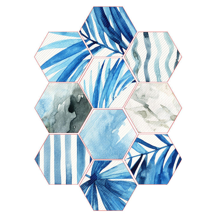 Lisslune | Plastic Mosaic Tile Wallpaper Hexagonal for Stick and Remove Back Wall Tile