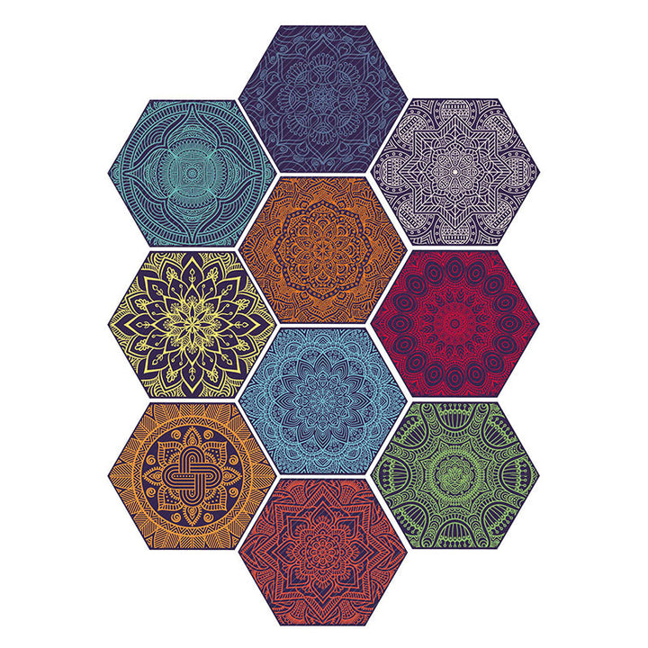 Lisslune | Plastic Mosaic Tile Wallpaper Hexagonal for Stick and Remove Back Wall Tile