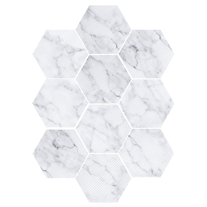 Lisslune | Plastic Mosaic Tile Wallpaper Hexagonal for Stick and Remove Back Wall Tile