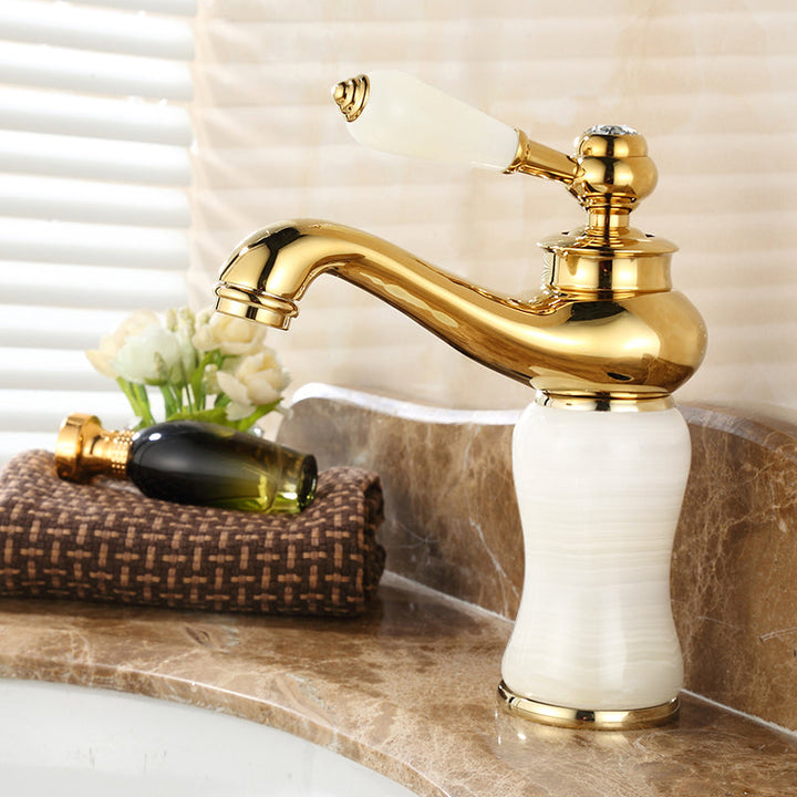 Lisslune | Glam Basin Tap Lever Handle Low Arc Basin Tap Bathroom Tap