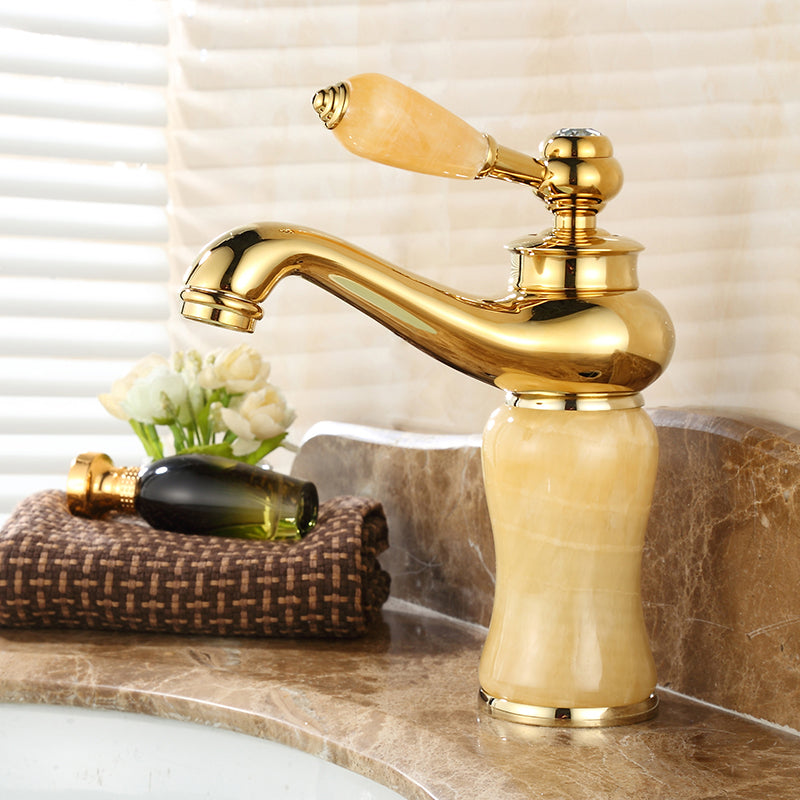 Lisslune | Glam Basin Tap Lever Handle Low Arc Basin Tap Bathroom Tap