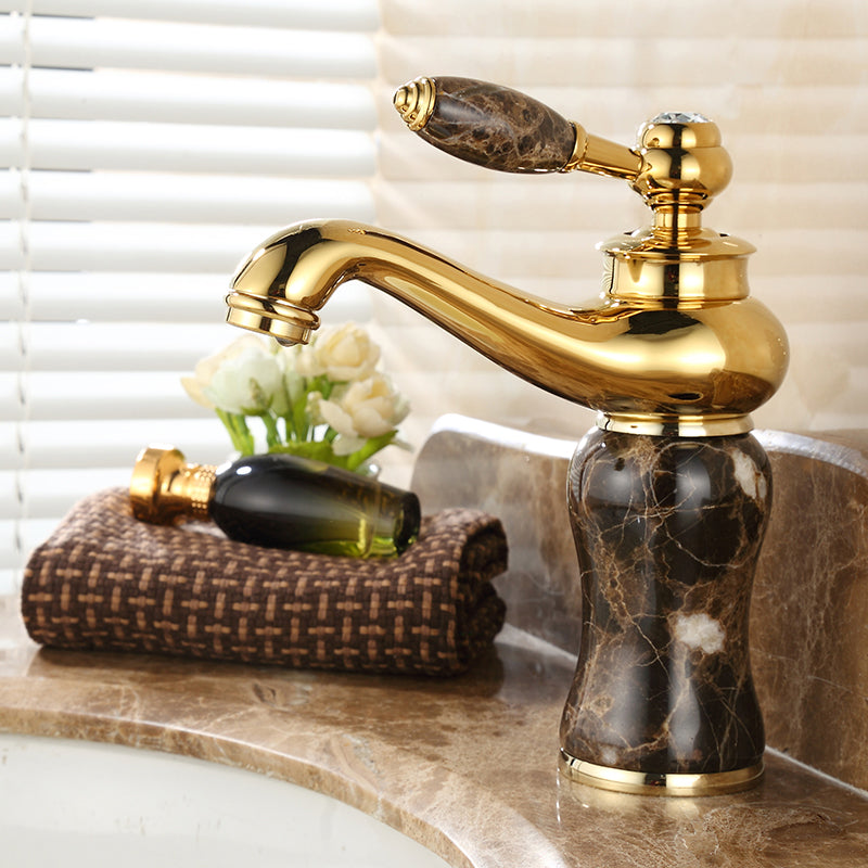 Lisslune | Glam Basin Tap Lever Handle Low Arc Basin Tap Bathroom Tap