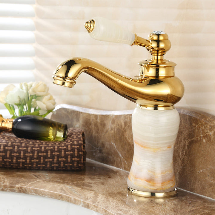 Lisslune | Glam Basin Tap Lever Handle Low Arc Basin Tap Bathroom Tap