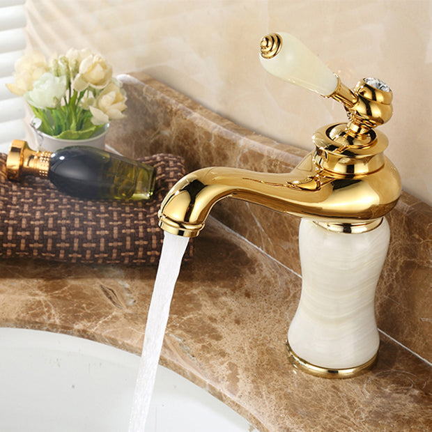 Lisslune | Glam Basin Tap Lever Handle Low Arc Basin Tap Bathroom Tap