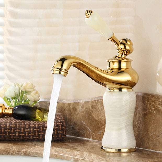 Lisslune | Glam Basin Tap Lever Handle Low Arc Basin Tap Bathroom Tap