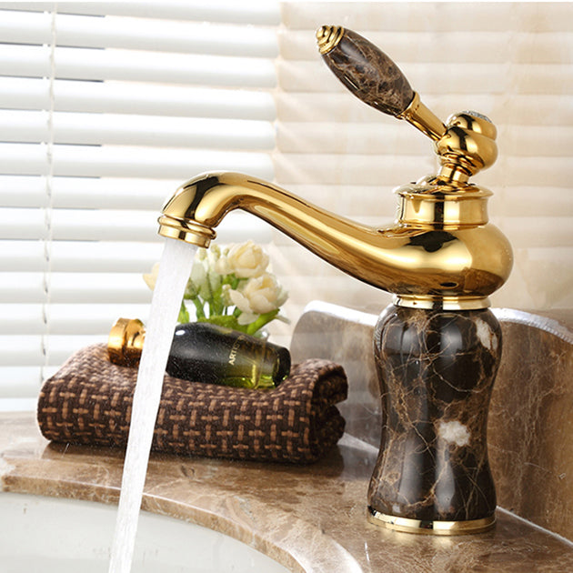 Lisslune | Glam Basin Tap Lever Handle Low Arc Basin Tap Bathroom Tap