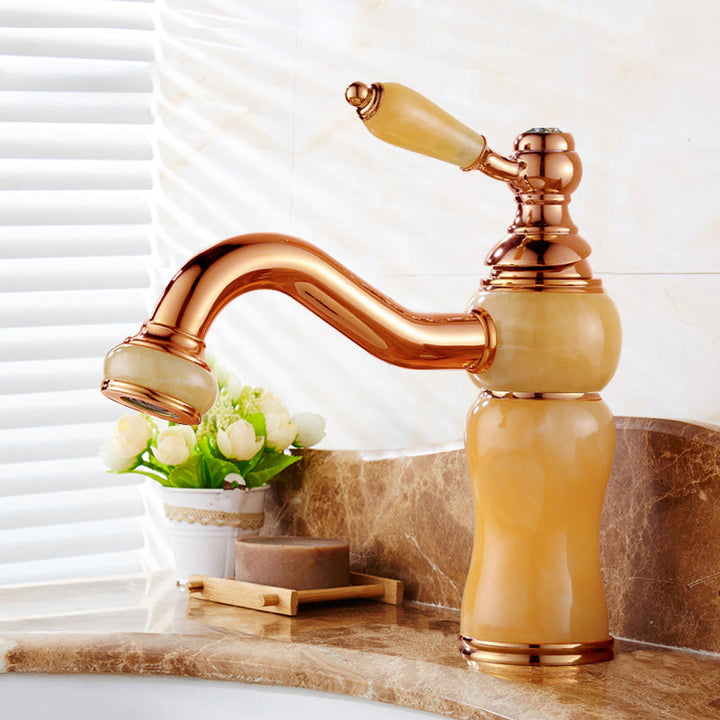 Lisslune | Glam Basin Tap Lever Handle Low Arc Basin Tap Bathroom Tap