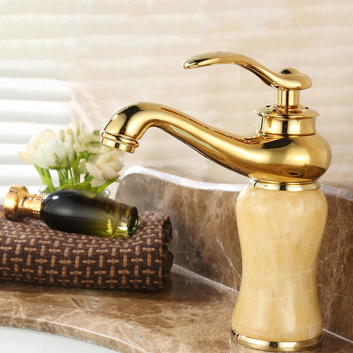 Lisslune | Glam Basin Tap Lever Handle Low Arc Basin Tap Bathroom Tap