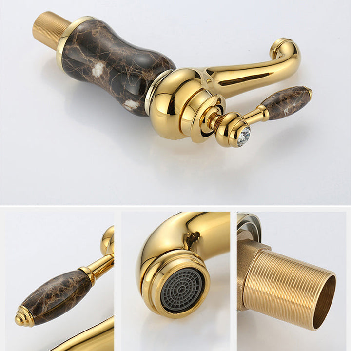 Lisslune | Glam Basin faucet Lever handle Low arch basin faucet Bathroom faucet