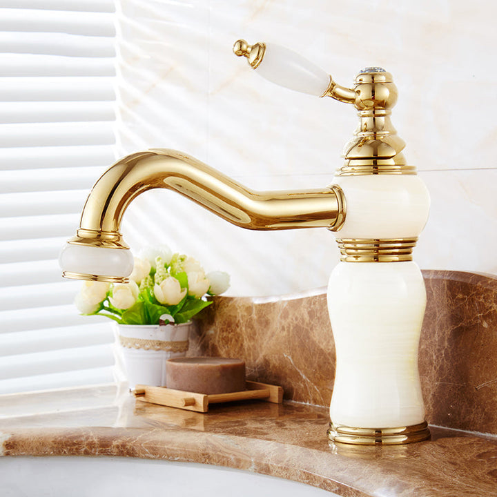 Lisslune | Glam Basin Tap Lever Handle Low Arc Basin Tap Bathroom Tap