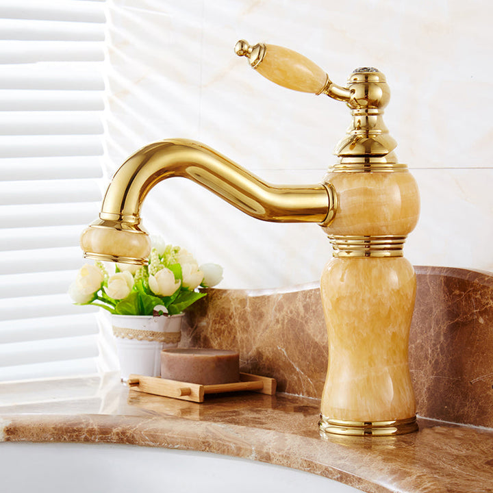 Lisslune | Glam Basin Tap Lever Handle Low Arc Basin Tap Bathroom Tap