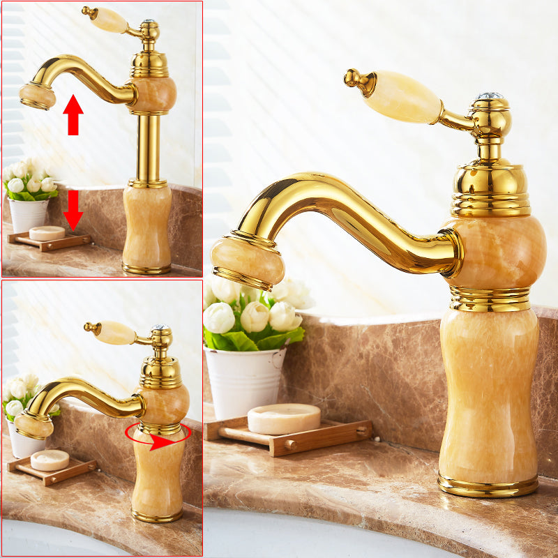 Lisslune | Glam Basin Tap Lever Handle Low Arc Basin Tap Bathroom Tap