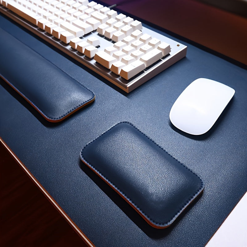 Lisslune | Three-Piece Desk Set made of PU Leather - With Pad and Wrist Supports