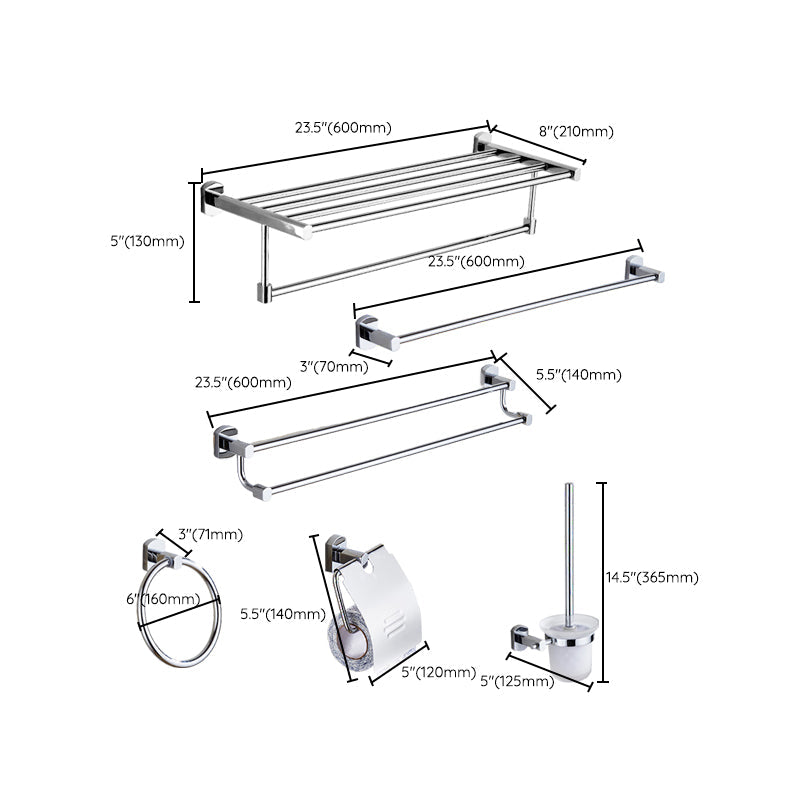 Lisslune | Modern Bathroom Accessory Set Stainless Steel Bathroom Rack Towel Holder Bathroom Accessory Set
