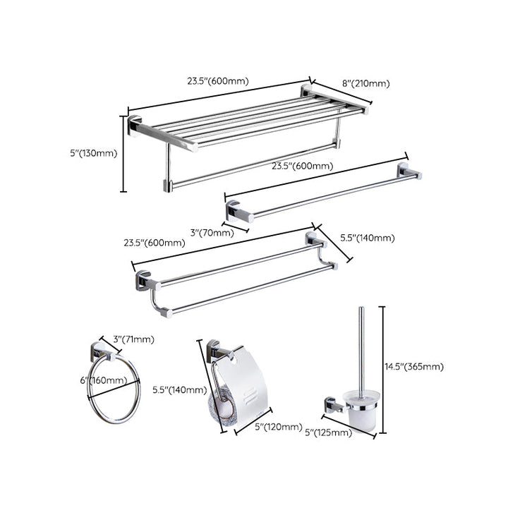 Lisslune | Modern bathroom accessory set Stainless steel bathroom shelf Towel holder Bathroom accessory set