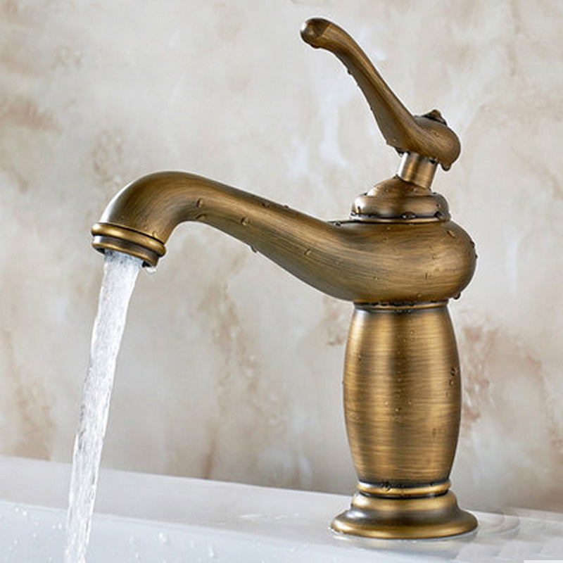 Lisslune | Vintage Classic Vessel Faucet Lever Handle Low Arc Vessel Sink Bathroom Faucet