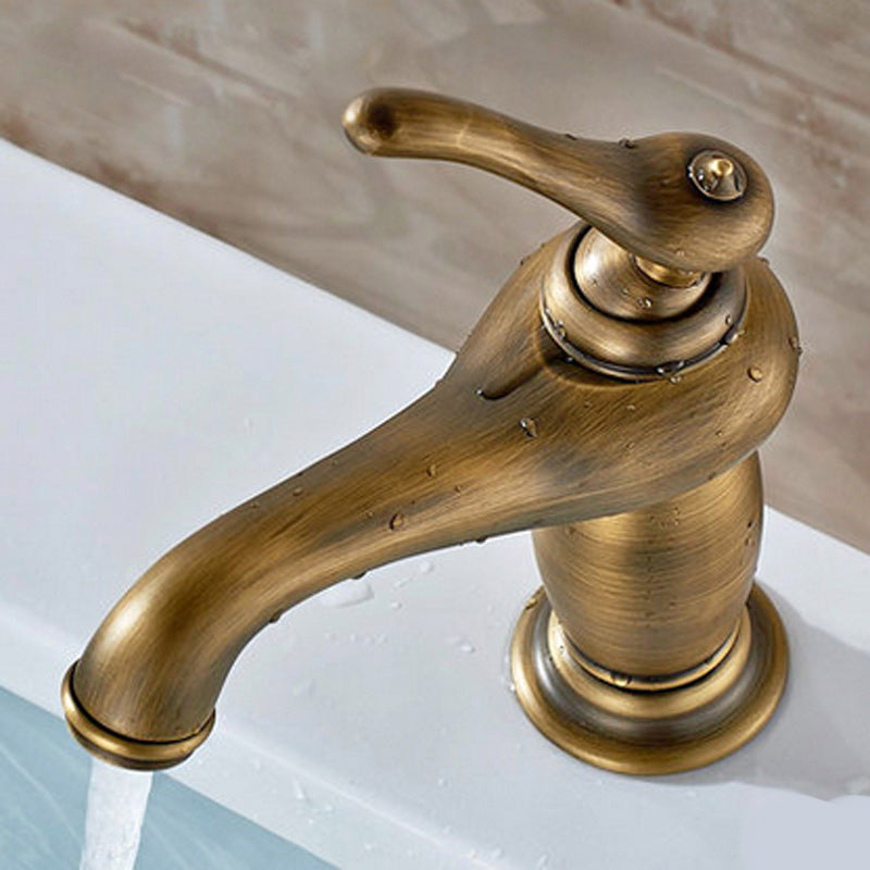Lisslune | Vintage Classic Vessel Faucet Lever Handle Low Arc Vessel Sink Bathroom Faucet