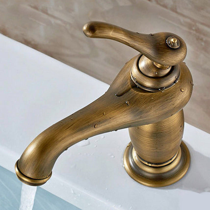 Lisslune | Vintage Classic Vessel Faucet Lever Handle Low Arc Vessel Sink Bathroom Faucet