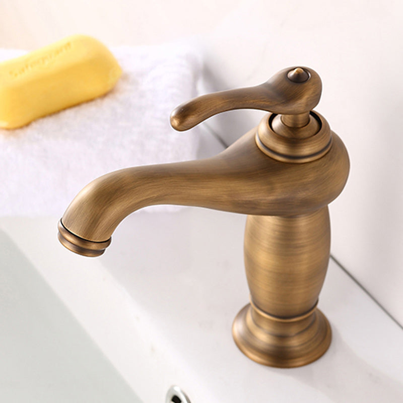 Lisslune | Vintage Classic Vessel Faucet Lever Handle Low Arc Vessel Sink Bathroom Faucet