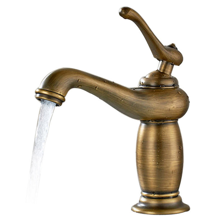 Lisslune | Vintage Classic Vessel Faucet Lever Handle Low Arc Vessel Sink Bathroom Faucet