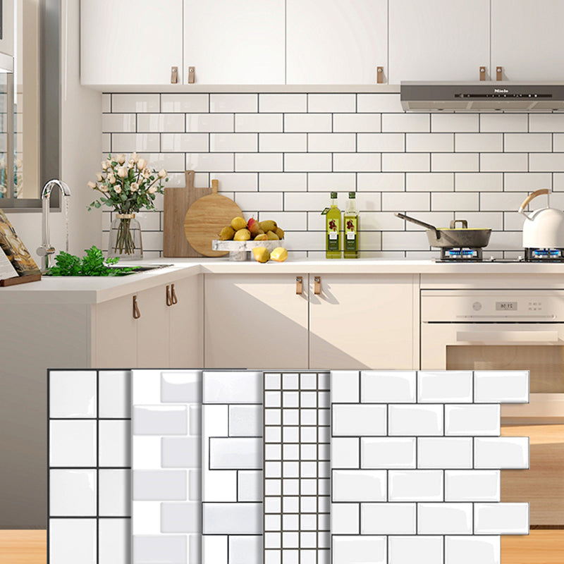 Lisslune | White subway tiles waterproof peel & stick tile for kitchen backsplash