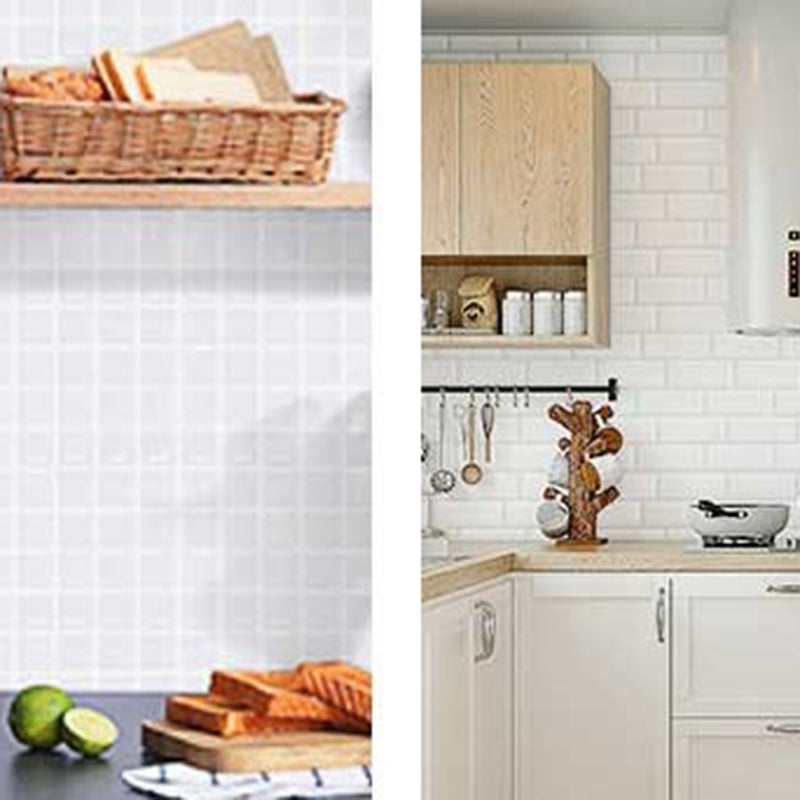 Lisslune | White subway tiles waterproof peel & stick tile for kitchen backsplash
