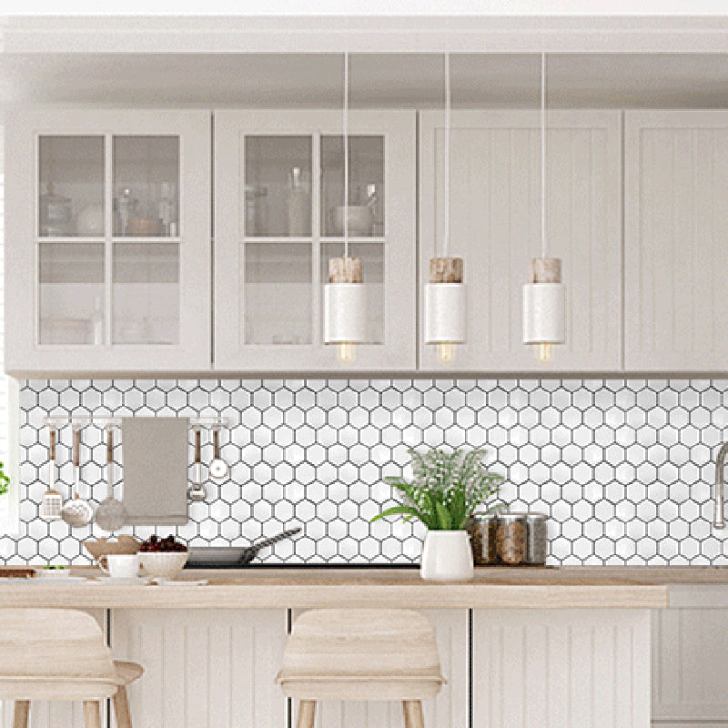 Lisslune | White subway tiles waterproof peel & stick tile for kitchen backsplash