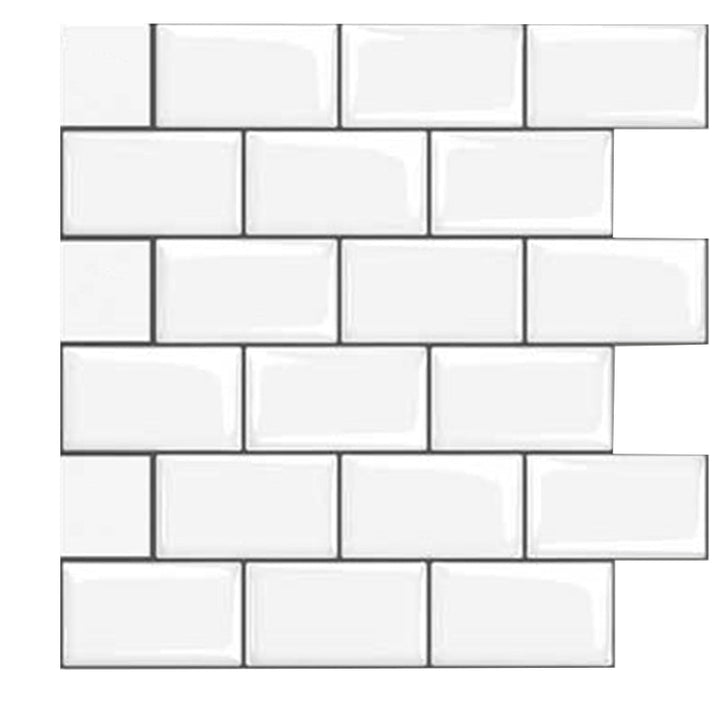 Lisslune | White subway tiles waterproof peel & stick tile for kitchen backsplash