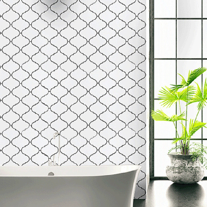 Lisslune | White subway tiles waterproof peel & stick tile for kitchen backsplash