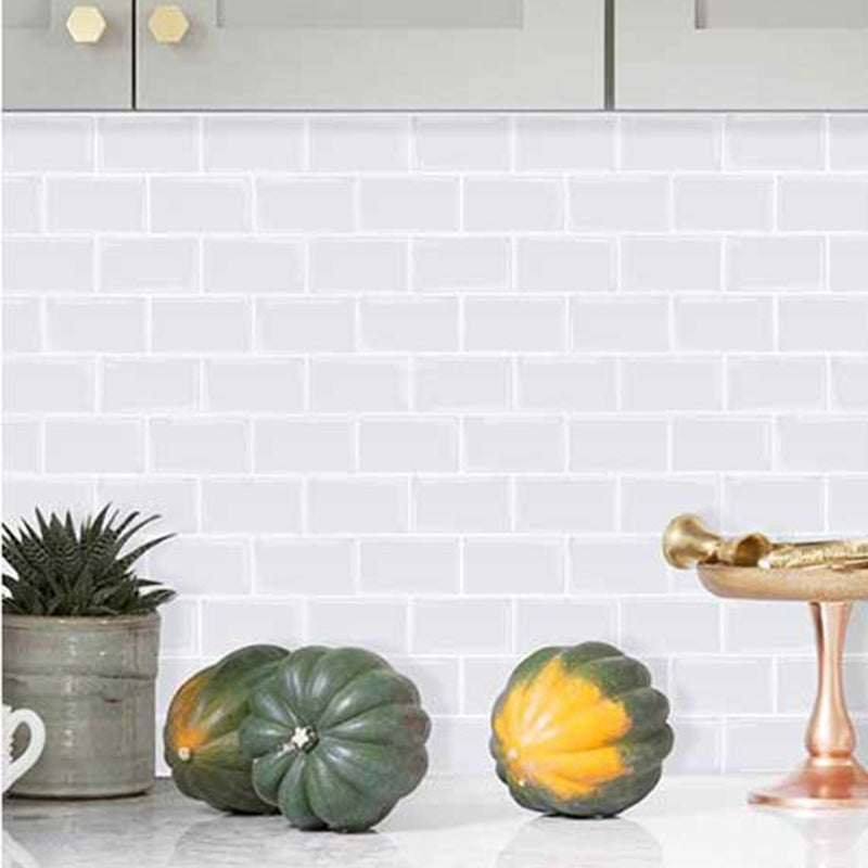 Lisslune | White subway tiles waterproof peel & stick tile for kitchen backsplash