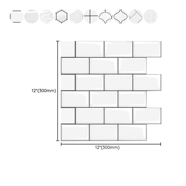 Lisslune | White subway tiles waterproof peel & stick tile for kitchen backsplash