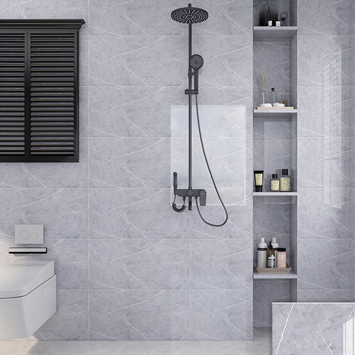 Lisslune | Rectangular Marble Peel & Stick Tile Stain Resistant Single Tile for Bathroom Backsplash
