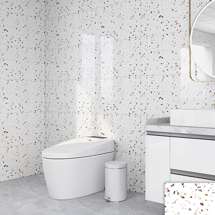 Lisslune | Rectangular Marble Peel & Stick Tile Stain Resistant Single Tile for Bathroom Backsplash