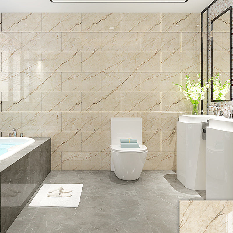 Lisslune | Rectangular Marble Peel & Stick Tile Stain Resistant Single Tile for Bathroom Backsplash