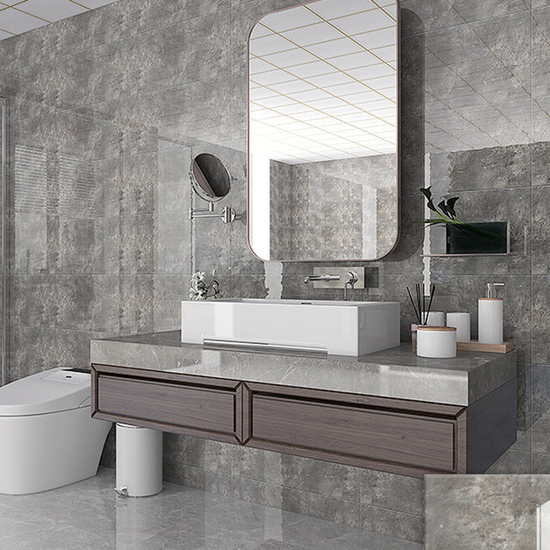 Lisslune | Rectangular Marble Peel & Stick Tile Stain Resistant Single Tile for Bathroom Backsplash