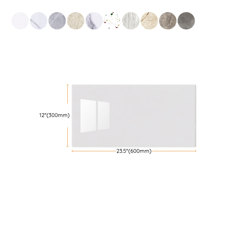 Lisslune | Rectangular Marble Peel & Stick Tile Stain Resistant Single Tile for Bathroom Backsplash