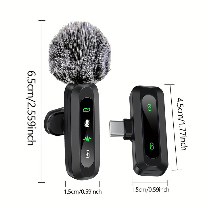 Lisslune | SoundSnap Wireless Clip Microphone – USB-C Microphone for Smartphone and Tablet