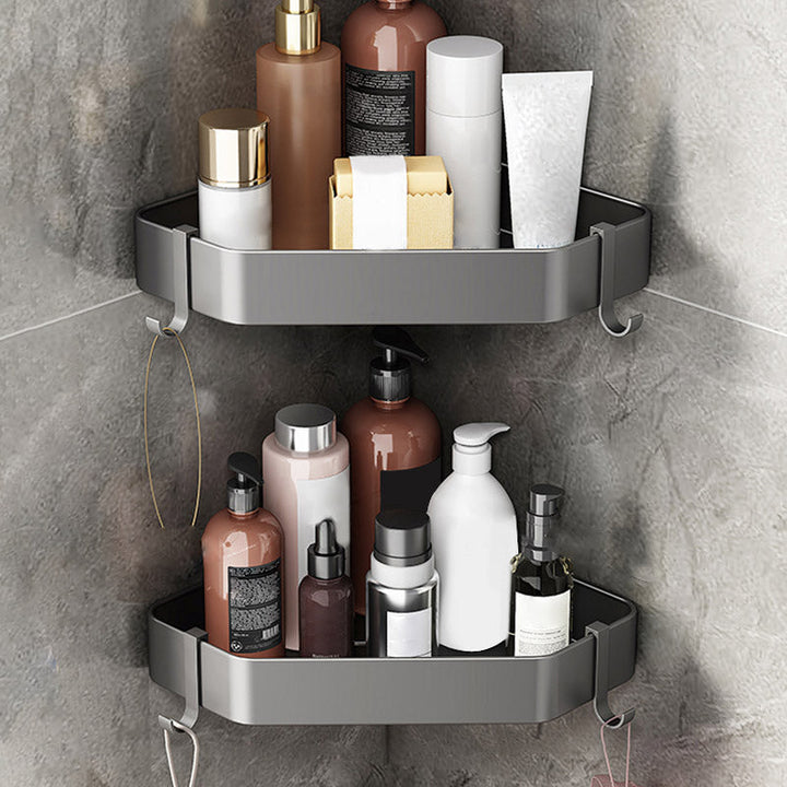 Lisslune | Modern Gray Bathroom Accessory Set Bathroom Shelf Towel Bar Bathroom Accessory Set
