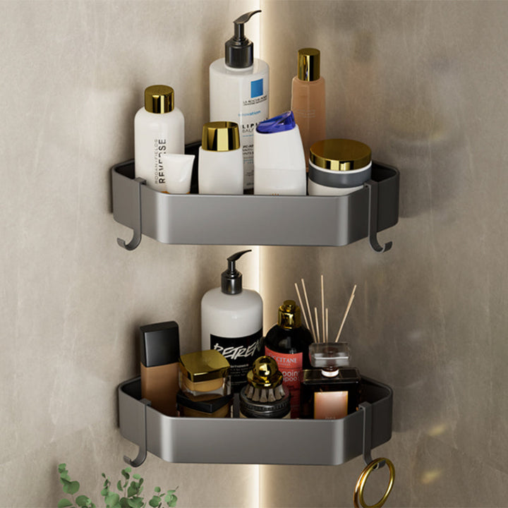 Lisslune | Modern Gray Bathroom Accessory Set Bathroom Shelf Towel Bar Bathroom Accessory Set