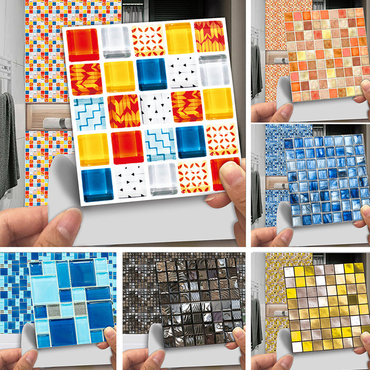 Lisslune | Square Peel and Stick Tile Grid Mosaic Tiles Interior Wallpaper