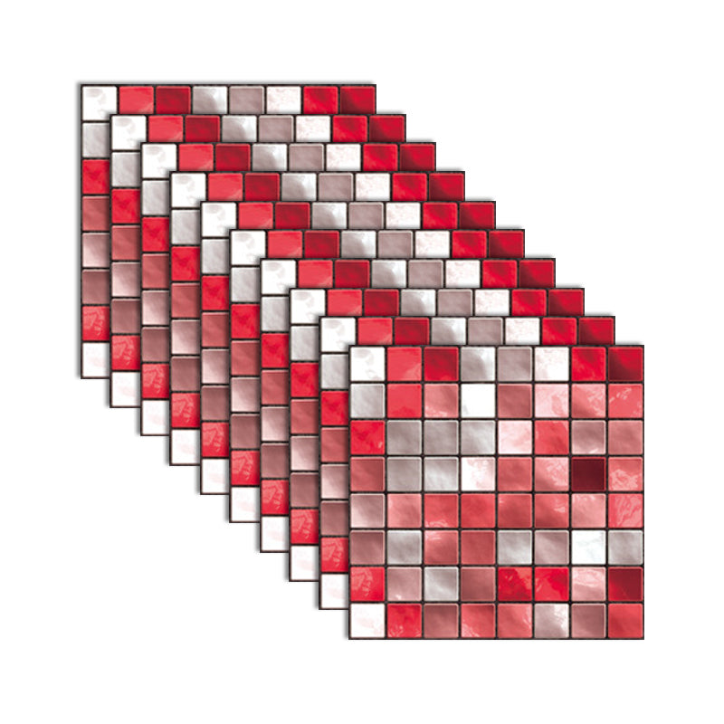 Lisslune | Square Peel and Stick Tile Grid Mosaic Tiles Interior Wallpaper