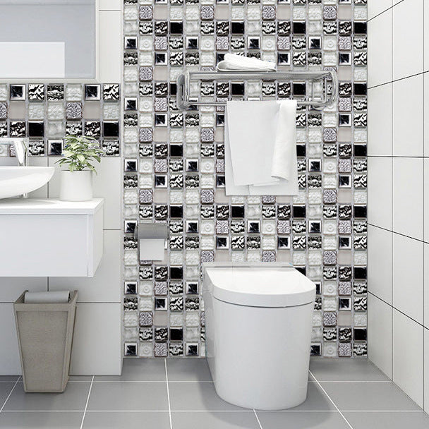 Lisslune | Square Peel and Stick Tile Grid Mosaic Tiles Interior Wallpaper