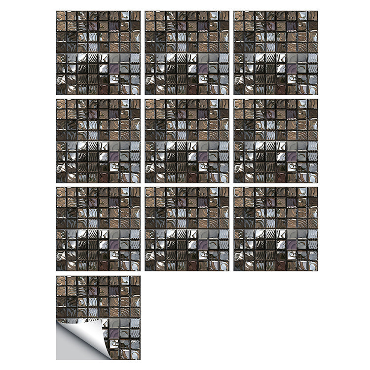 Lisslune | Square Peel and Stick Tile Grid Mosaic Tiles Interior Wallpaper