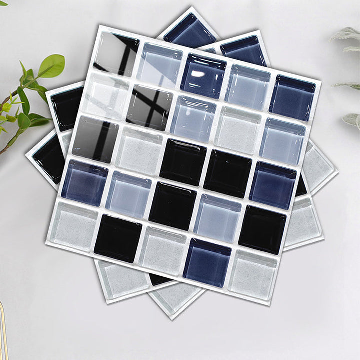 Lisslune | Square Peel and Stick Tile Grid Mosaic Tiles Interior Wallpaper