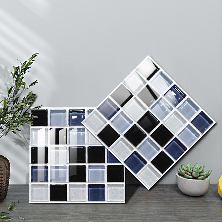 Lisslune | Square Peel and Stick Tile Grid Mosaic Tiles Interior Wallpaper